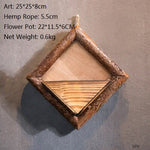 Home Decor Wooden Flower Pots With Hemp Rope - Simooe 