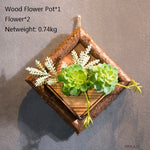 Home Decor Wooden Flower Pots With Hemp Rope - Simooe 
