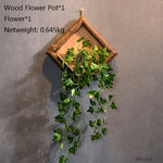 Home Decor Wooden Flower Pots With Hemp Rope - Simooe 