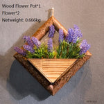 Home Decor Wooden Flower Pots With Hemp Rope - Simooe 
