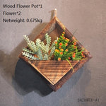 Home Decor Wooden Flower Pots With Hemp Rope - Simooe 