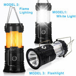 3-in-1 Camping Lantern，Portable Outdoor LED Flame Lantern Flashlight