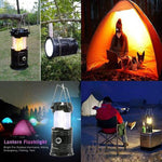 3-in-1 Camping Lantern，Portable Outdoor LED Flame Lantern Flashlight