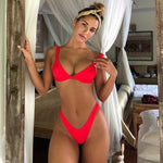 Bikini Solid Swimsuit Women